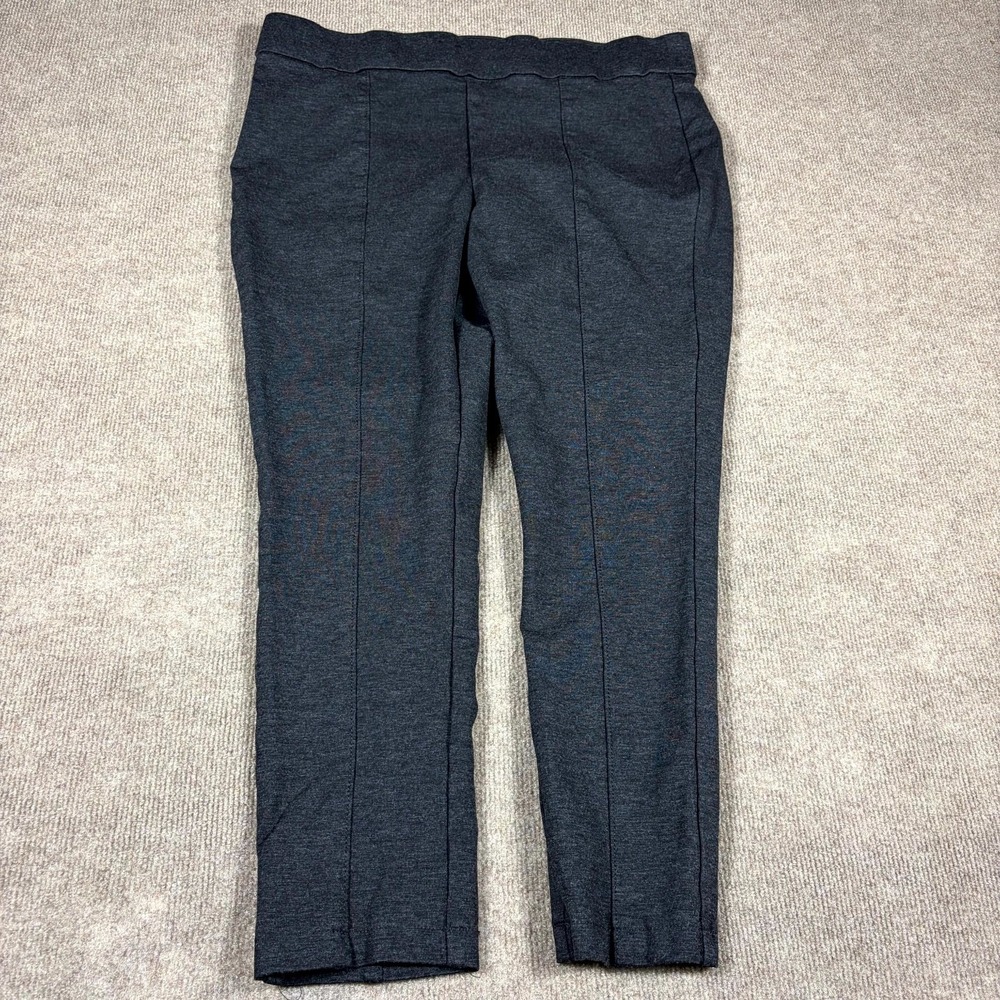 Annie Klein Ankle Pants Women's XL Dark Gray Stretch Elastic Waistband Pull On - Picture 2 of 12